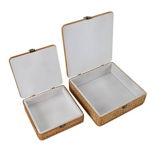 Brown Woven Rattan Box Set